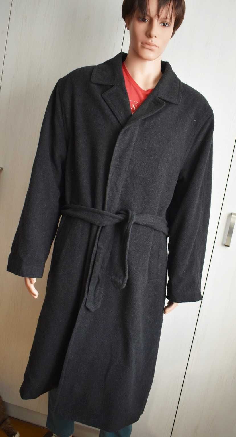 Płaszcz wełniany zimowy XL wełna 100% ciepły zimę męski pasek
