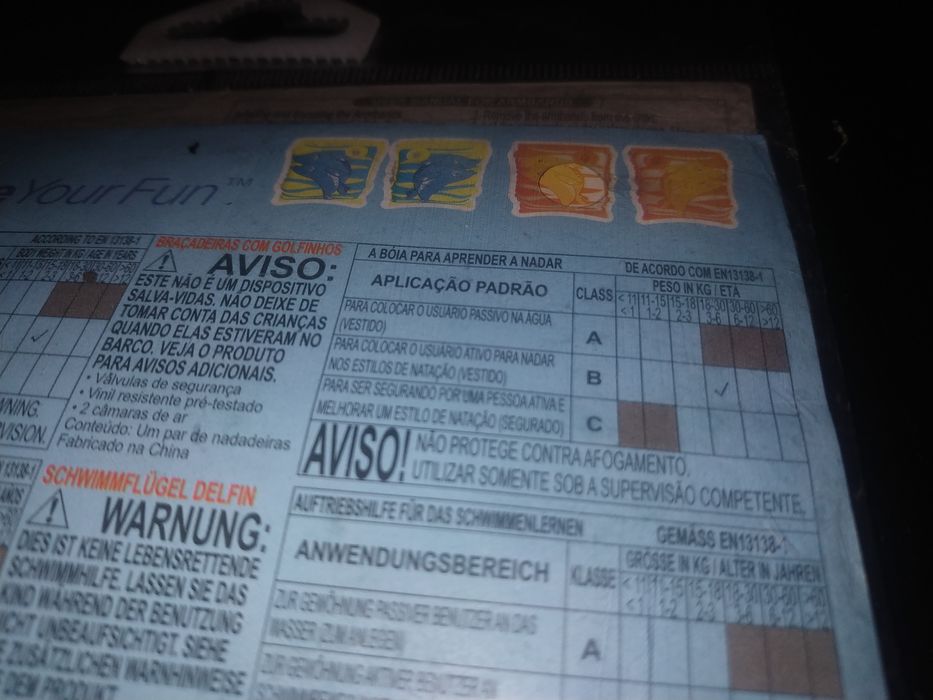 Braçadeiras 3/6 anos - Novas