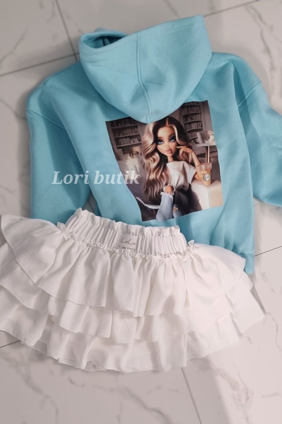 Bluza lalu laleczka spodniczko spodenki