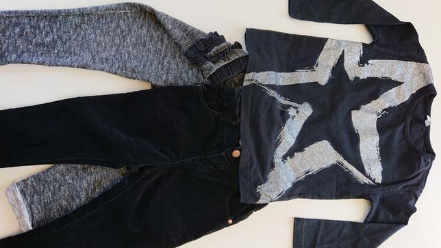 Spodnie i koszulka – komplet dla lubiących czerń+getry i golf