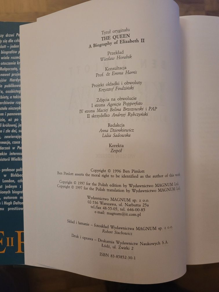 Ben Pimlott - Królowa. Biografia Elżbiety II 1998 Magnum