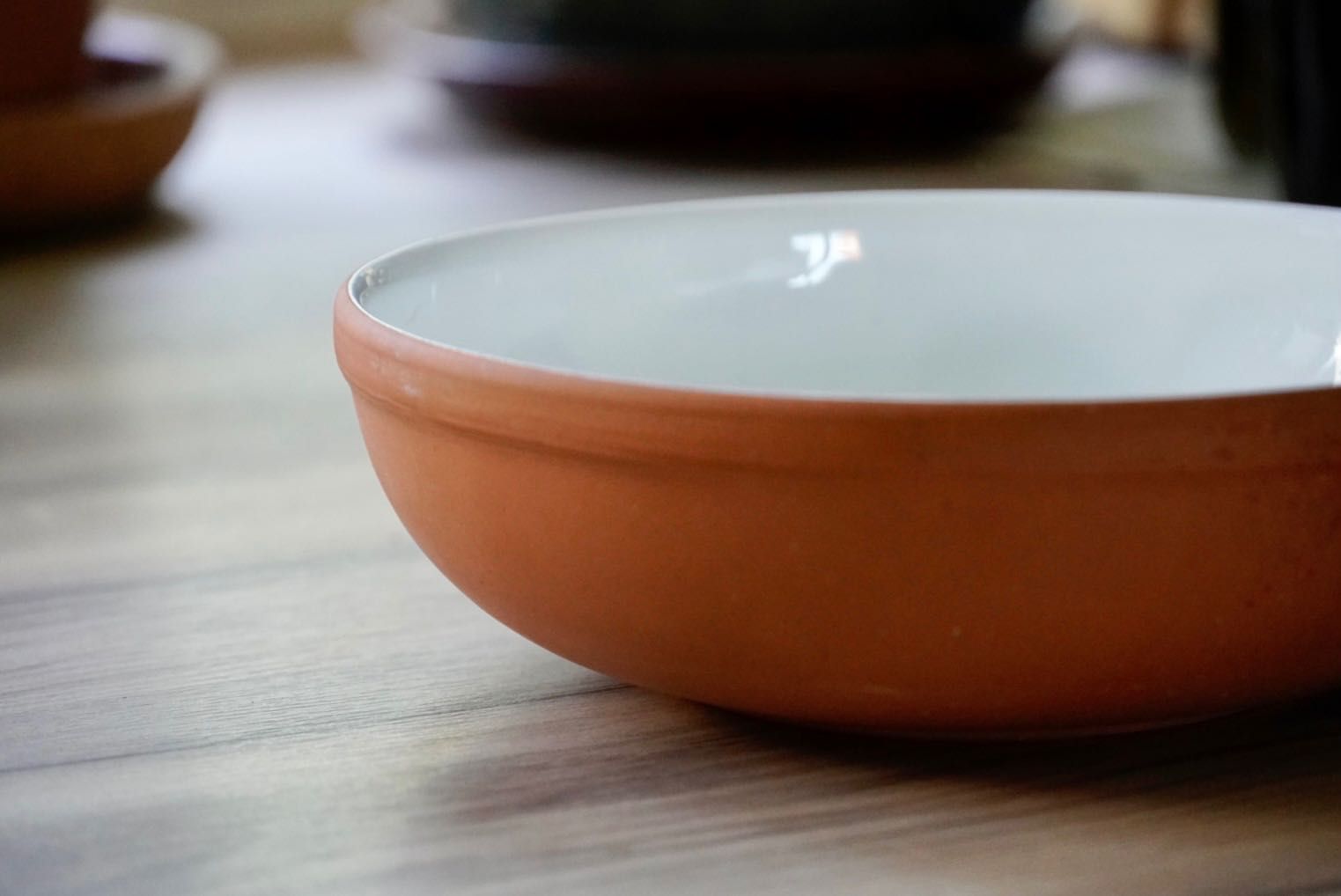 Miska terracotta Toskania Italy szkliwiona terakota retro talerz