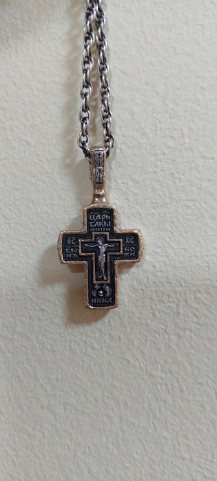 Срібний хрестик з позолотою