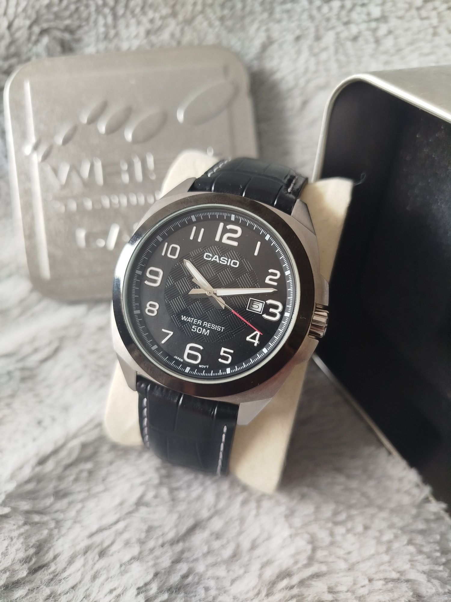Zegarek Casio MTP-1340 silver black analog quartz men's elegant old mo