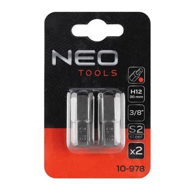 Końcówka HEX imbus 12mm L-30mm 3/8 S2 2szt Neo