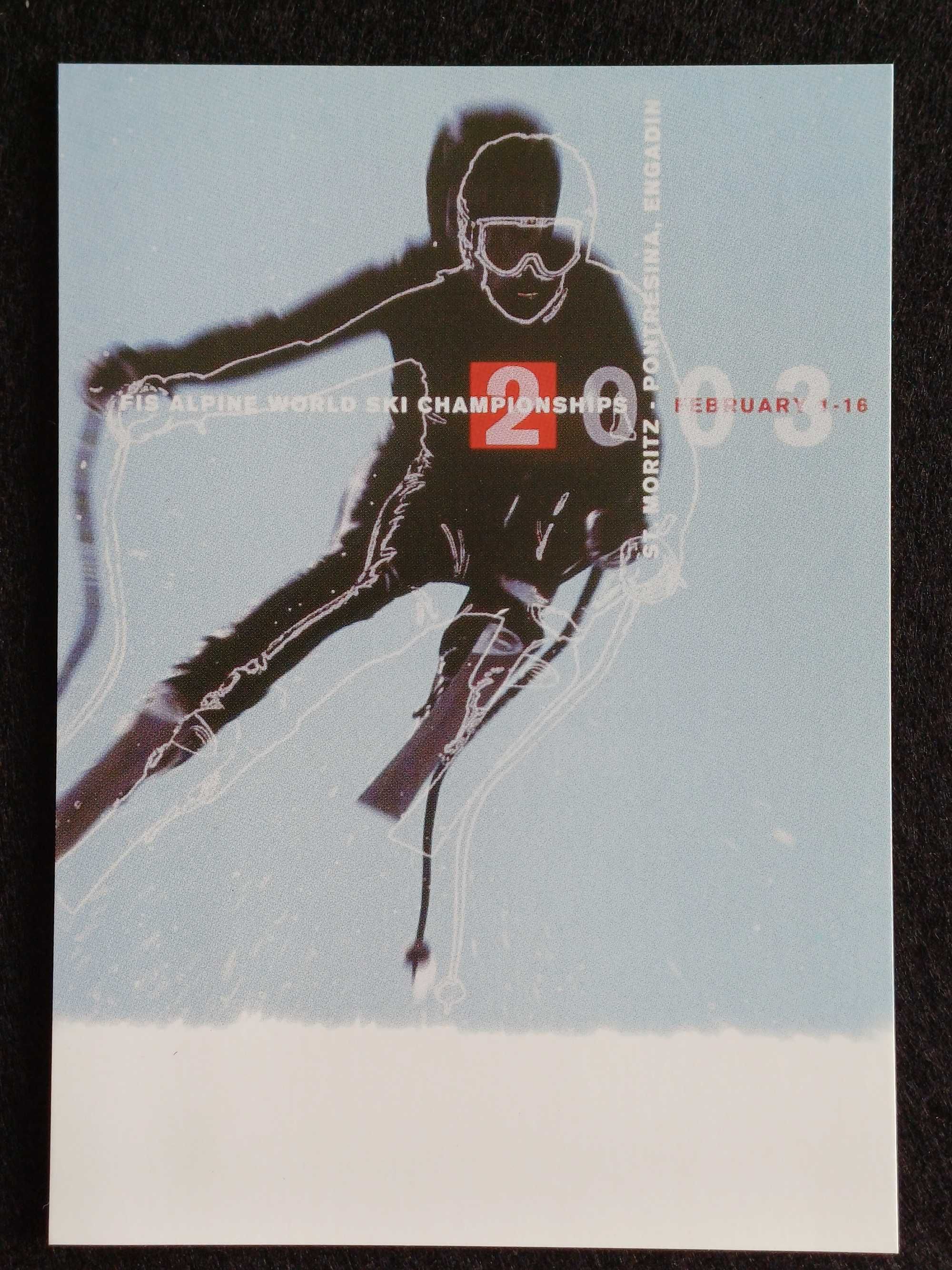 Suíça – 2 inteiros postais, Campeonato mundo ski S.t. Moritz 2003
