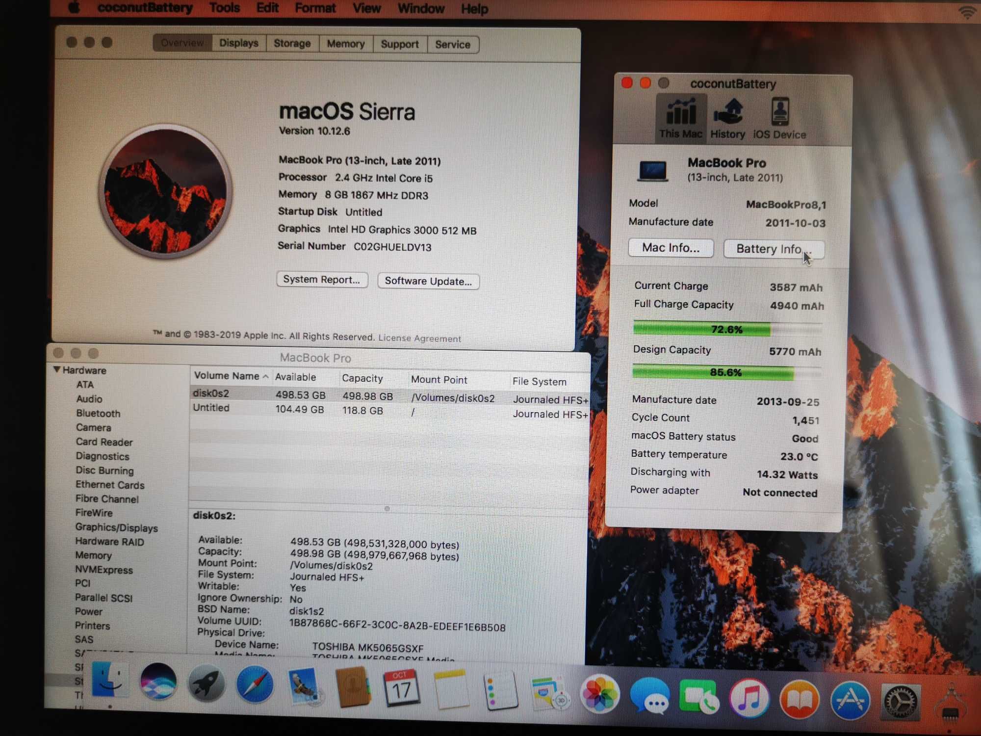 MacBook Pro 13-inch A1278 2011 Late
