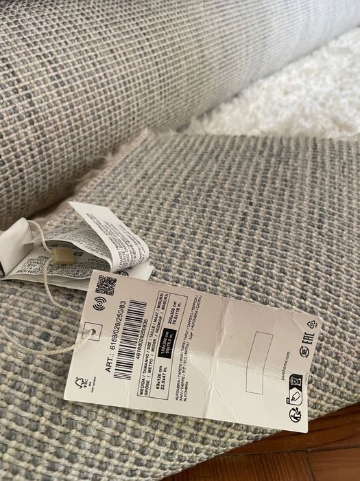 Tapete branco rectangular novo