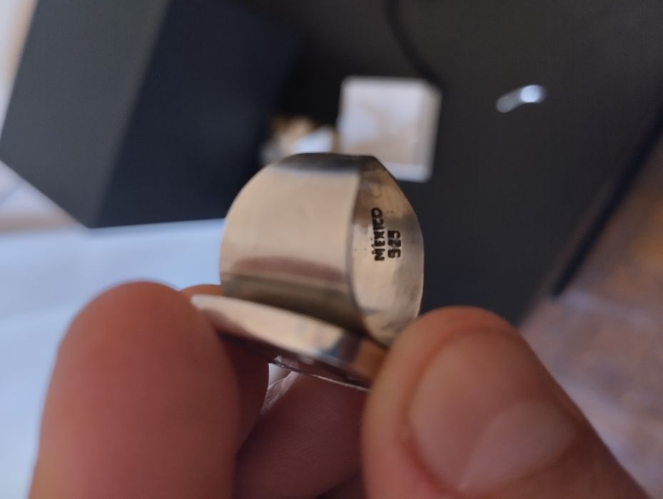 Anel de prata maciça 925 Mexico