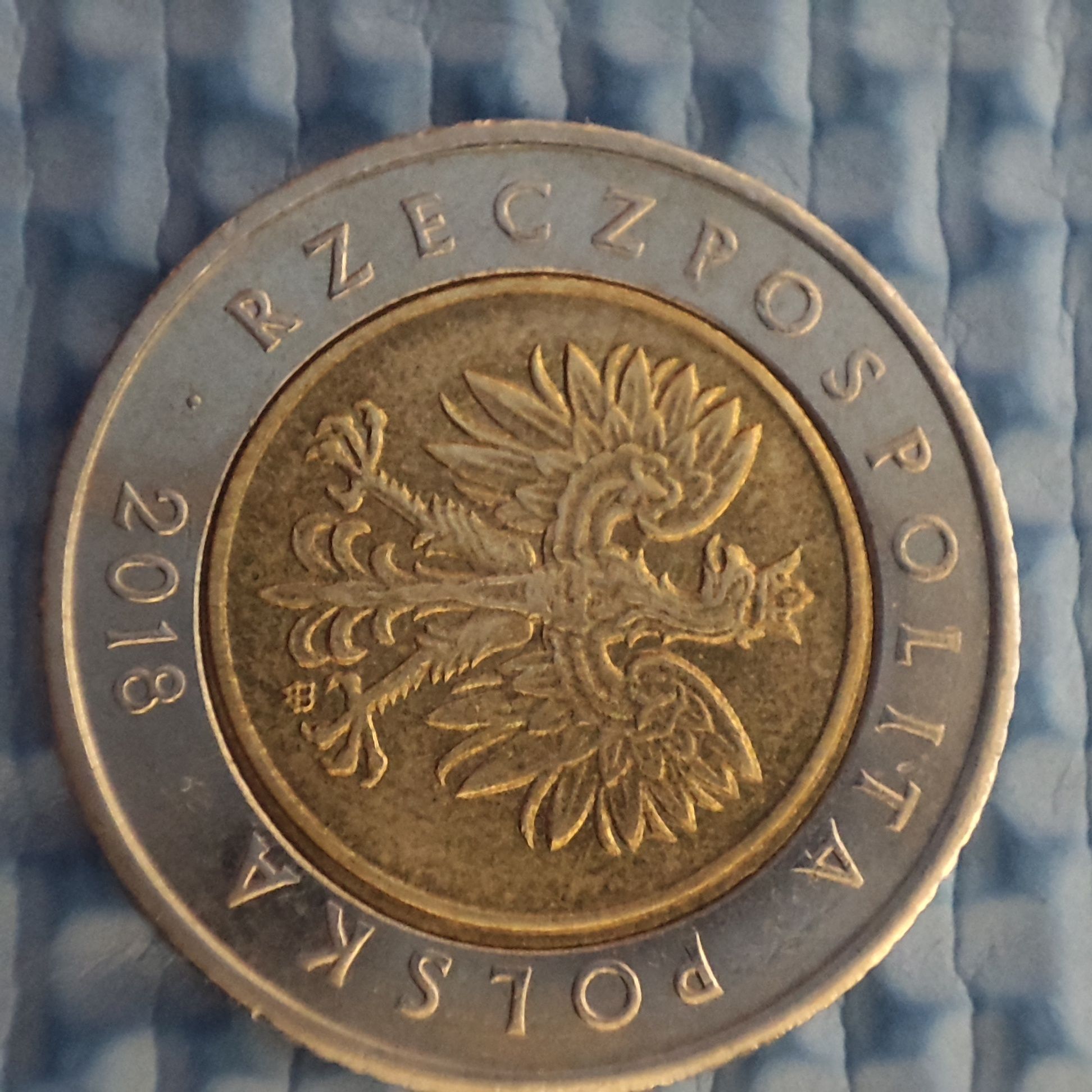Moneta 5 złotych 2018 w bardzo dobrym stanie