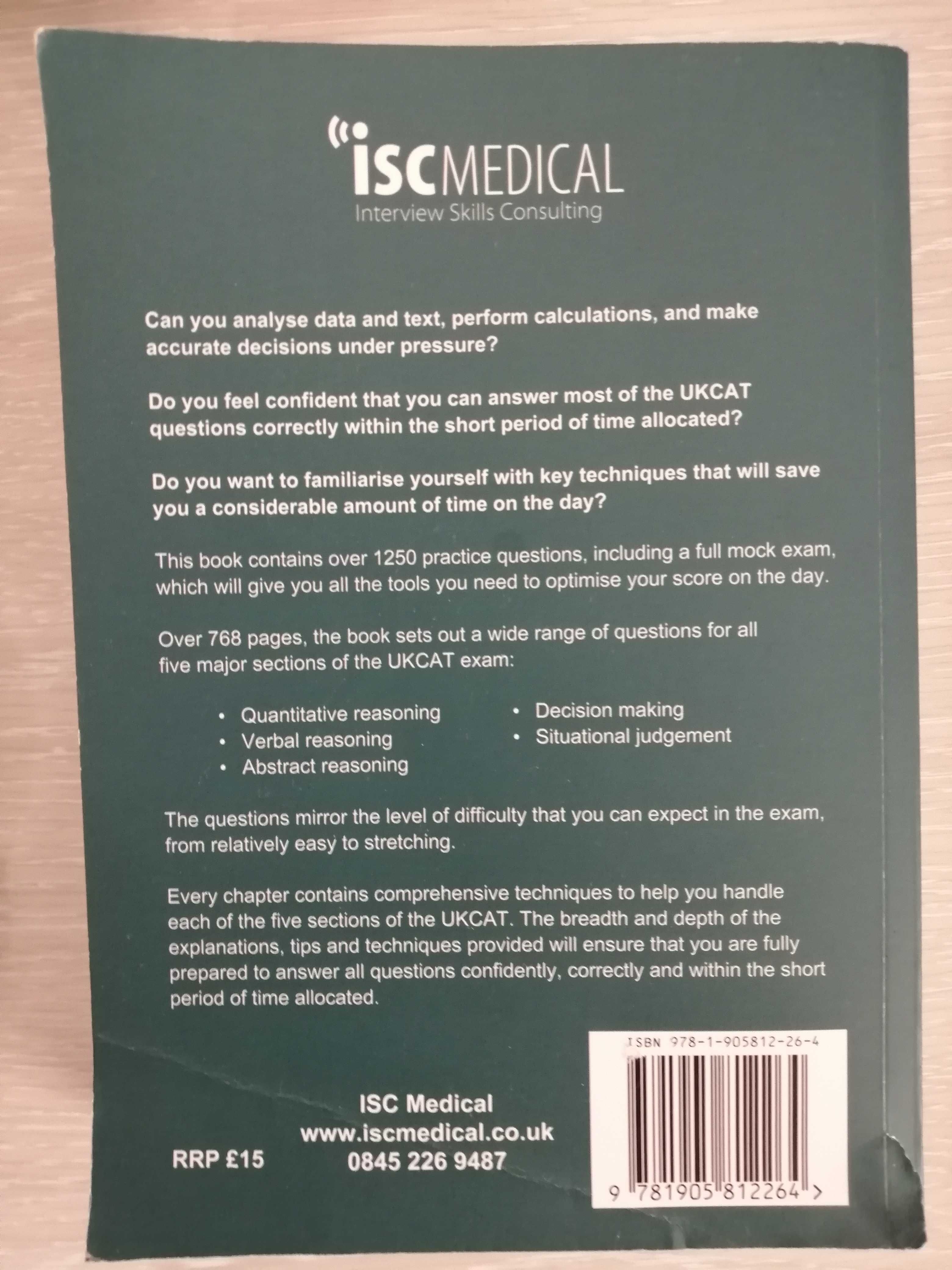 Livro "Get into medical school - 1250 UKCAT Practise Questions"