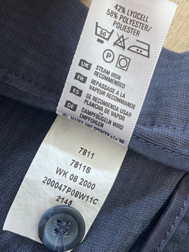 Marks & Spencer granatowe 36 XXL męskie krótkie spodenki szorty lyocel
