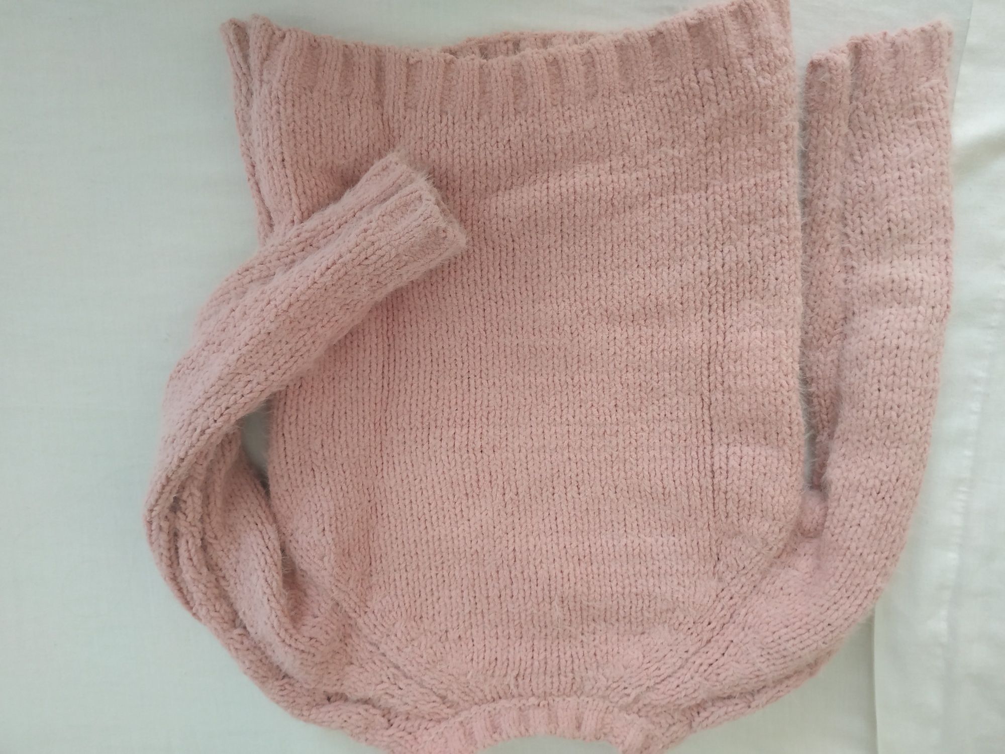 Camisola de malha cor de rosa