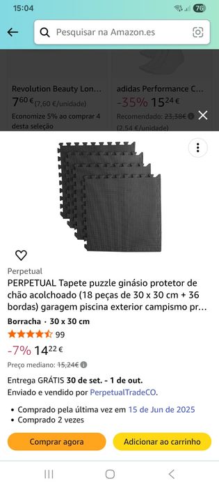 Algumas caixas Tapete alcochoado tipo ginásio