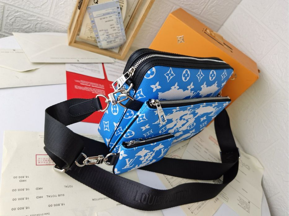 Сумка Louis Vuitton голубая синяя 3в1 3v1 мессенджер мужская