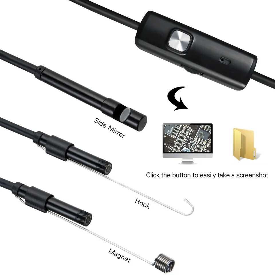 Micro USB, USB, Type-С Endoscope USB Эндоскоп Камера 7 мм 1,5 м