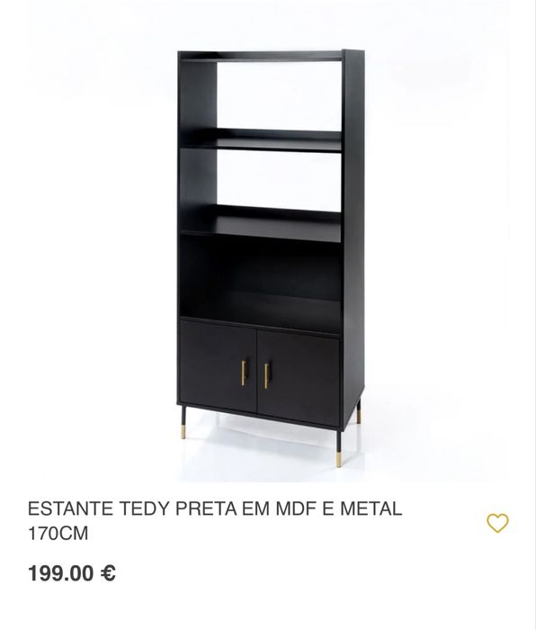 Estante Hôma preta 170cm altura