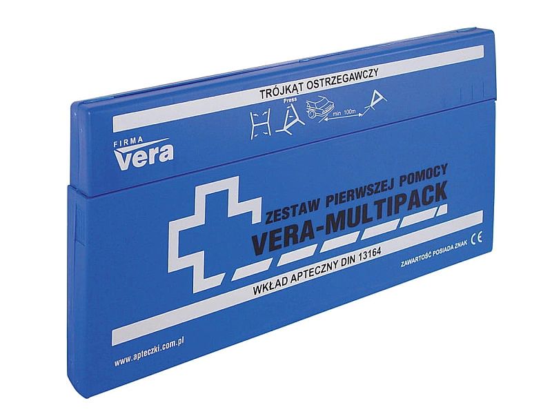Samochodowy zestaw pierwszej pomocy VERA MULTIPACK w pudełku z tworzyw