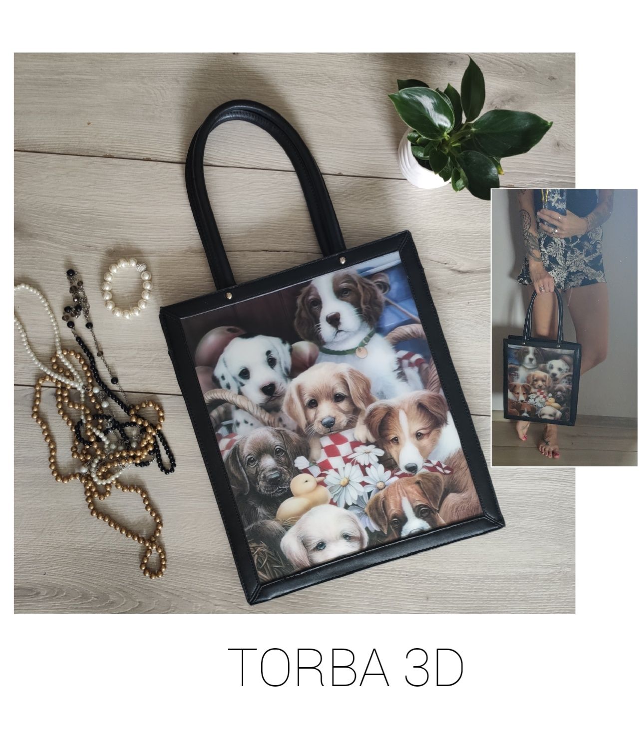 Torba 3D na ramię, pieski