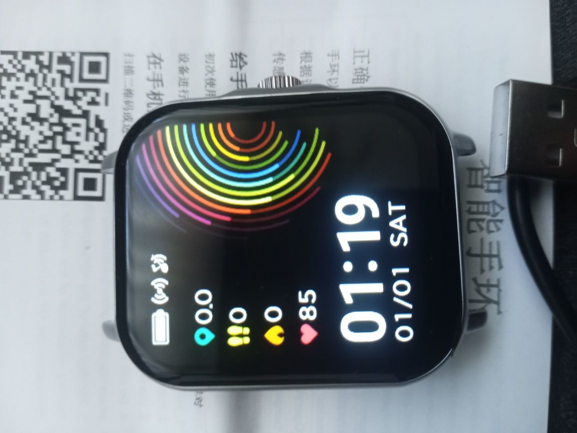 Smartwatch 1,83" metalowa koperta ,srebrny