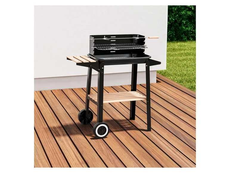 nowy duży Grill na kółkach GRILLMEISTER na węgiel drzewny Kansas