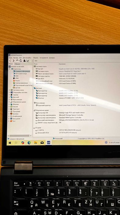Lenovo ThinkPad X13 Yoga Gen 1 i5-10210U 8ГБ DDR4 SSD256ГБ 13.3” FHD