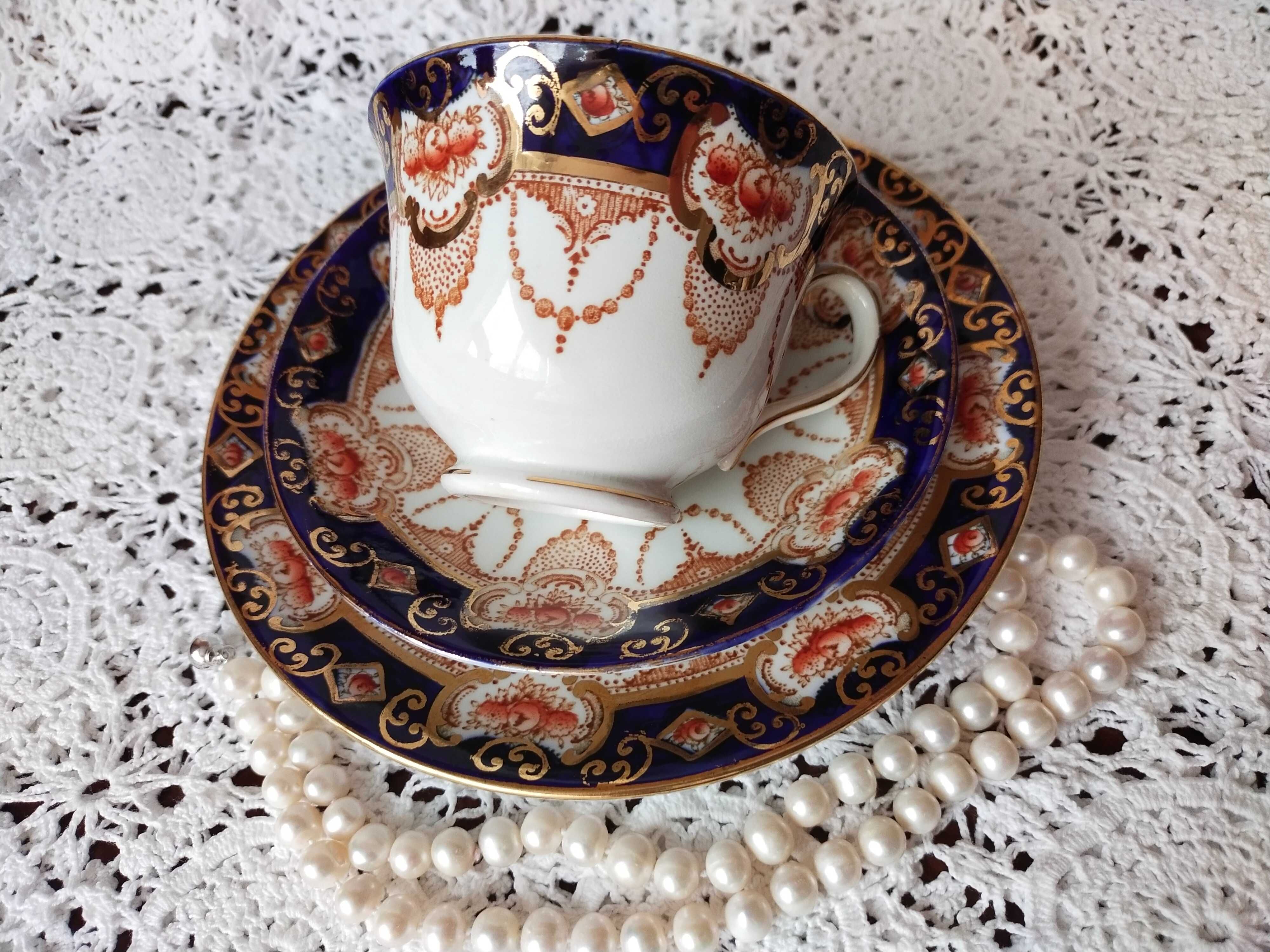 *Antyk Rzadki Royal Albert Kobalt Imari Angielska Porcelana Filiżanka
