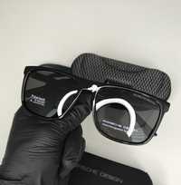 Мужские очки PORSCHE черные Polaroid солнцезащитные Поляризованные
