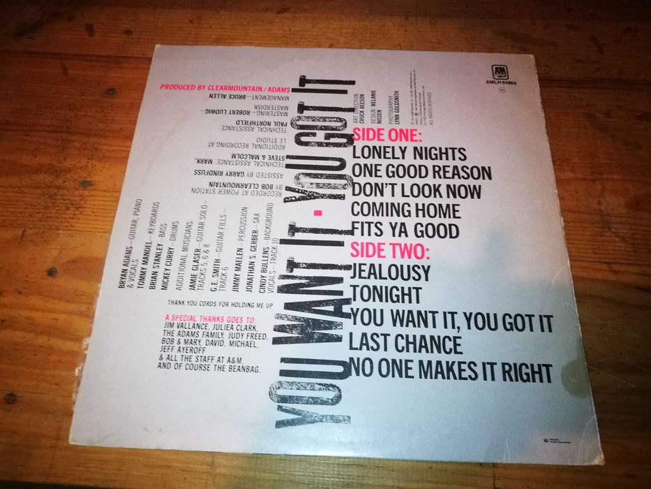BRYAN   ADAMS - You Want It You Got It LP