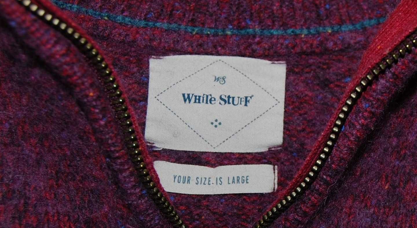 sweter rozpinany WHITE STUFF z wełną melanż r.L