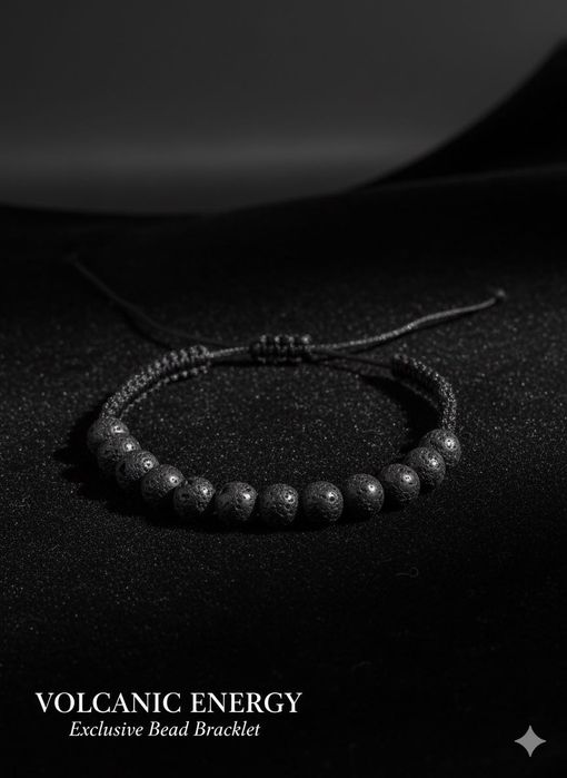 Bransoletka z lawy wulkanicznej – makrama