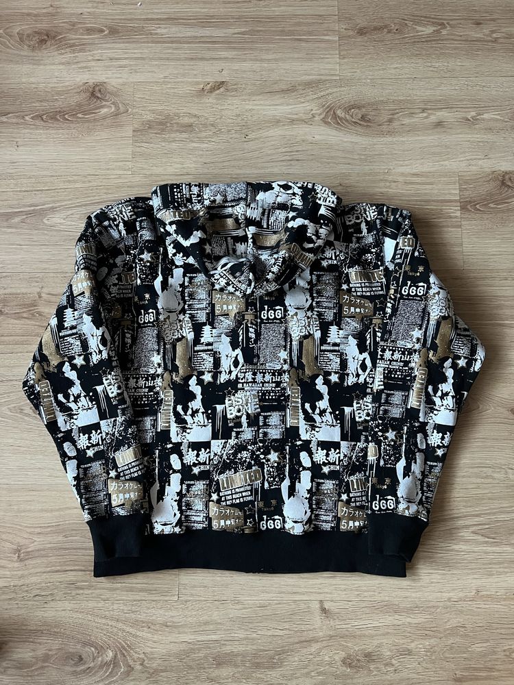 Bluza Fishbone Shanghai Shiny All Over Printed Women y2k vintage retro