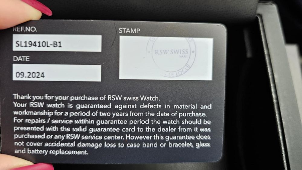 Damski zegarek z diamentami, szwajcarski marki RSW