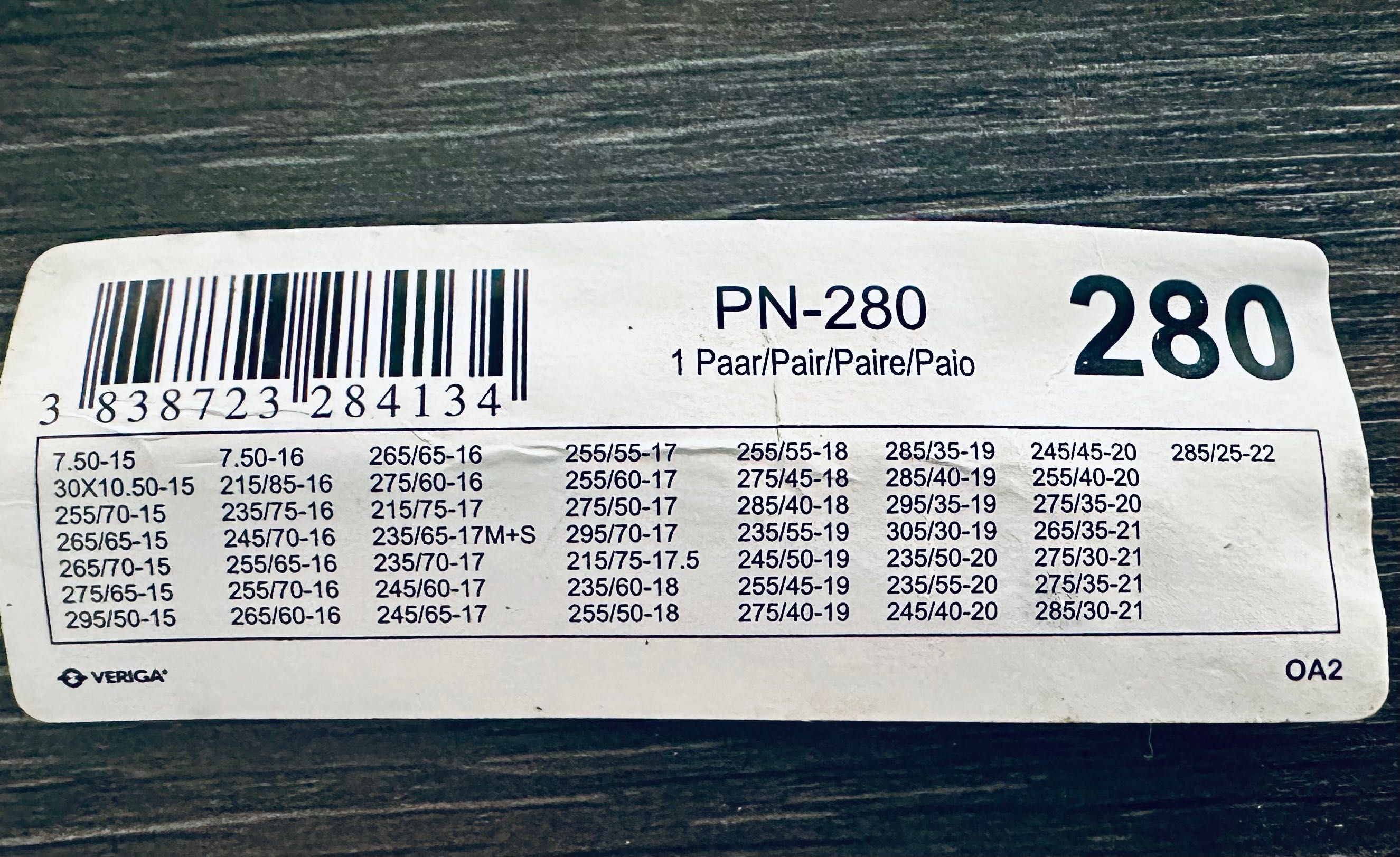 Łańcuchy śniegowe na koła Veriga PROFESSIONAL NT 280, 16mm 5117