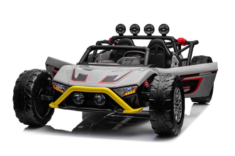 Pojazd na akumulator dla dzieci Buggy Racing 5 Szary