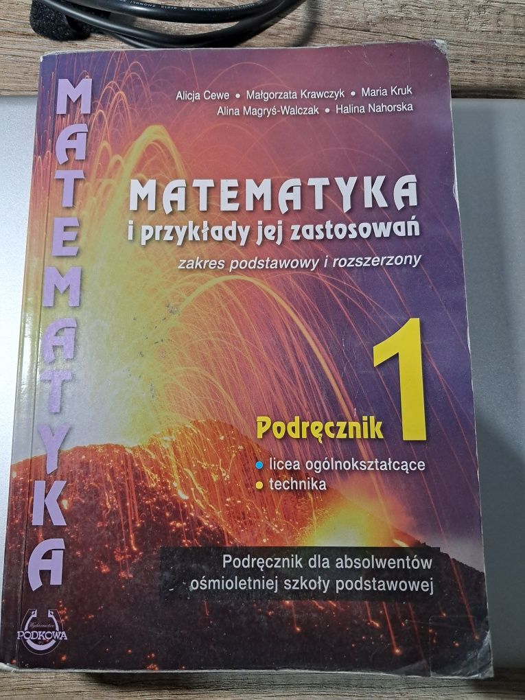 Podręcznik,  książka  Matematyka  i przykłady jej zastosowań 1