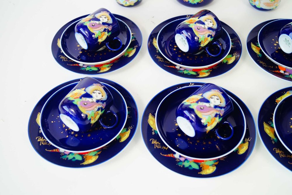 ROSENTHAL 1001 NOCY serwis kobaltowy kobalt kawa espresso