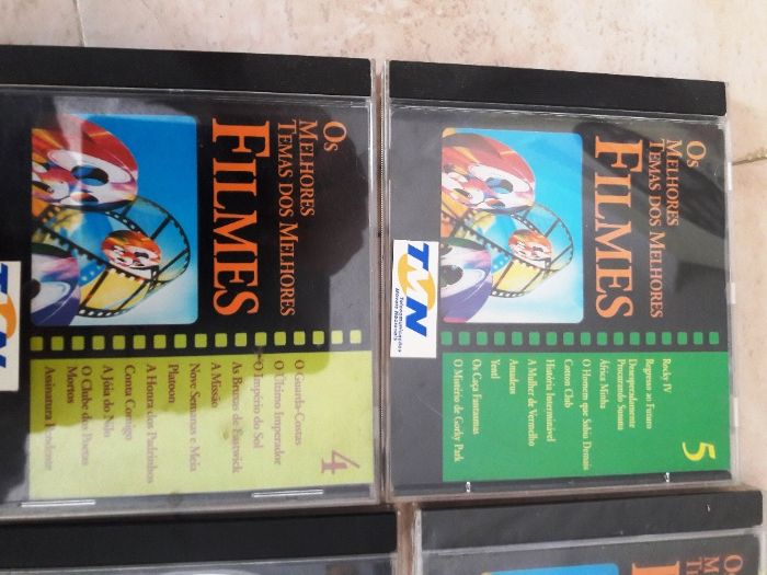 Lote de 12 cd de músicas de filmes, novelas, Celine Dion, Benfica, etc