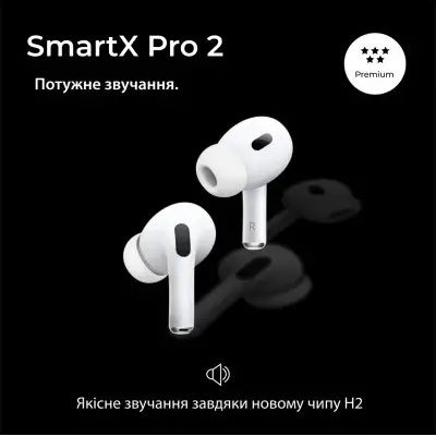 Бездротові Bluetooth-навушники SmartX Pro 2 Premium вакуумні, білі
Топ