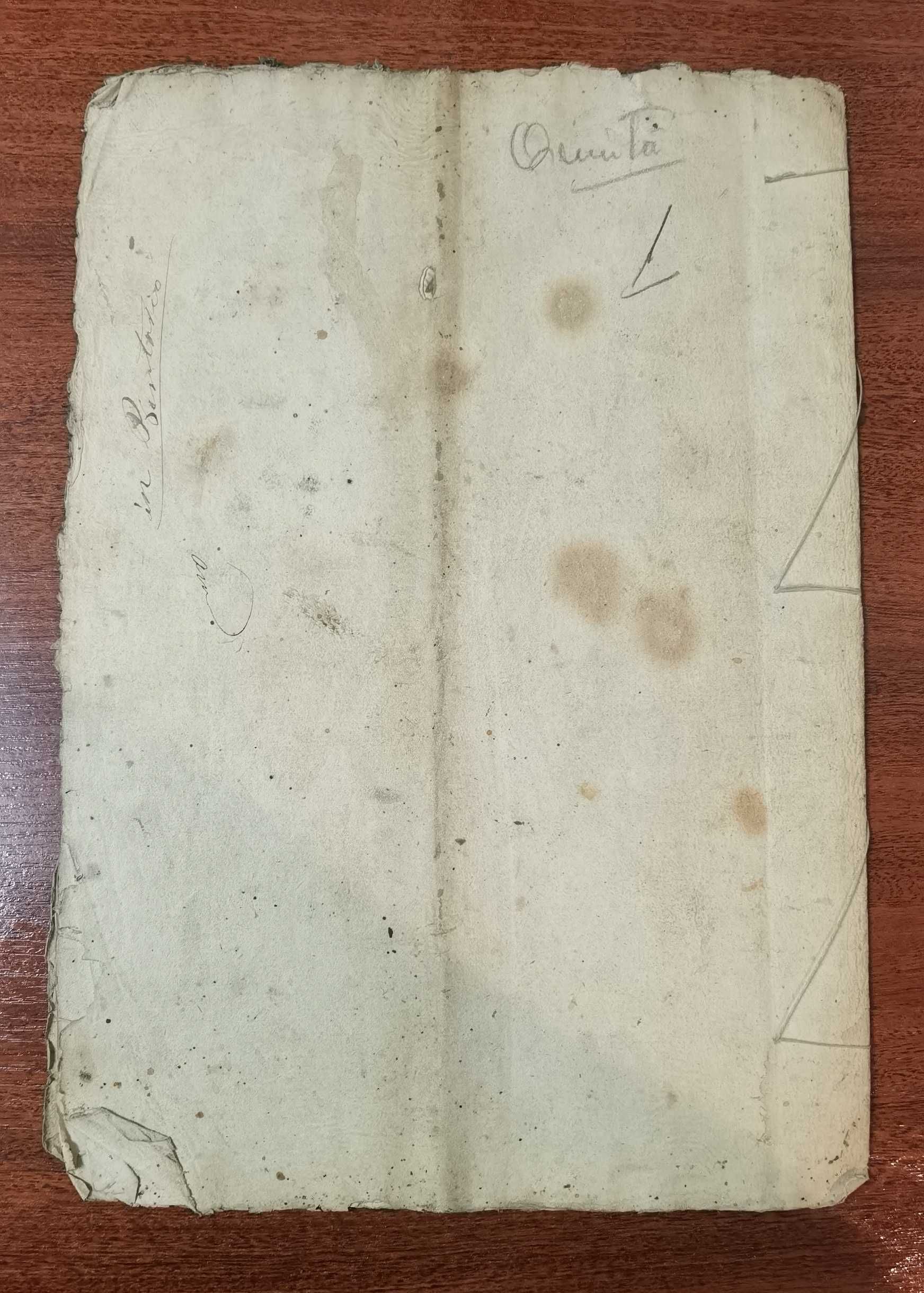 Escritura manuscrita muito antiga de 1825.