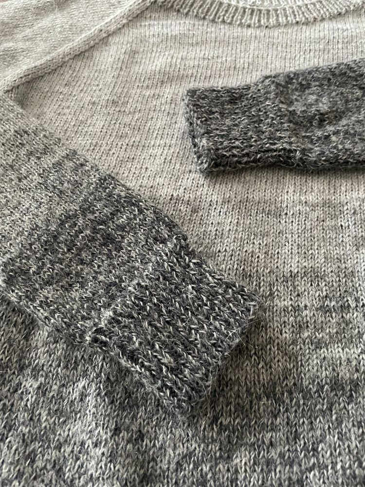Sweter recznie robiony nowy (s/m) handmade (włoczka z wełną)