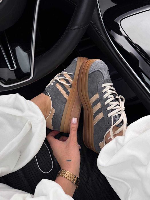 Кросівки Adidas Gazelle Bold Platform grey premium