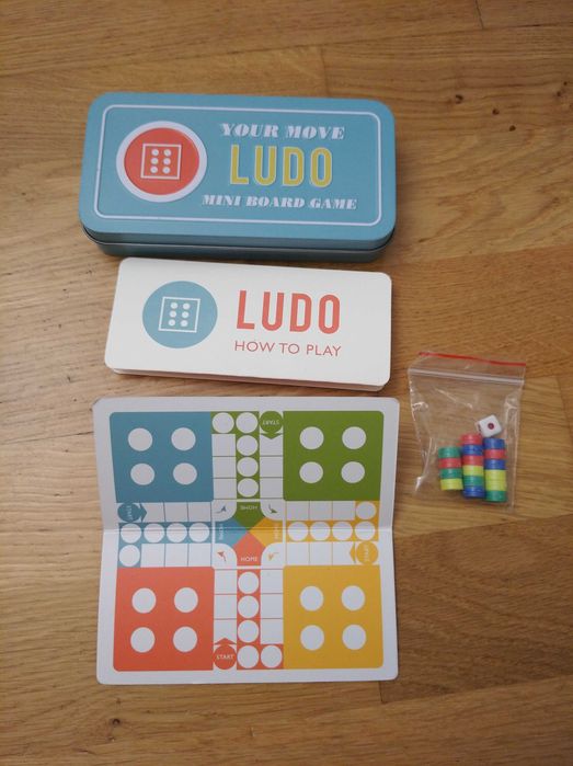 Gra Chińczyk Ludo podróżna rodzinna magnetyczna metalowe pudełko