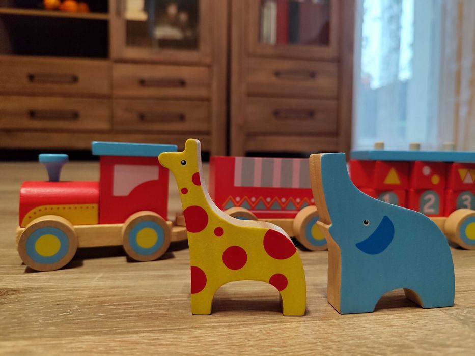 Trefl zabawka drewniana pociąg drewniany Train Africa