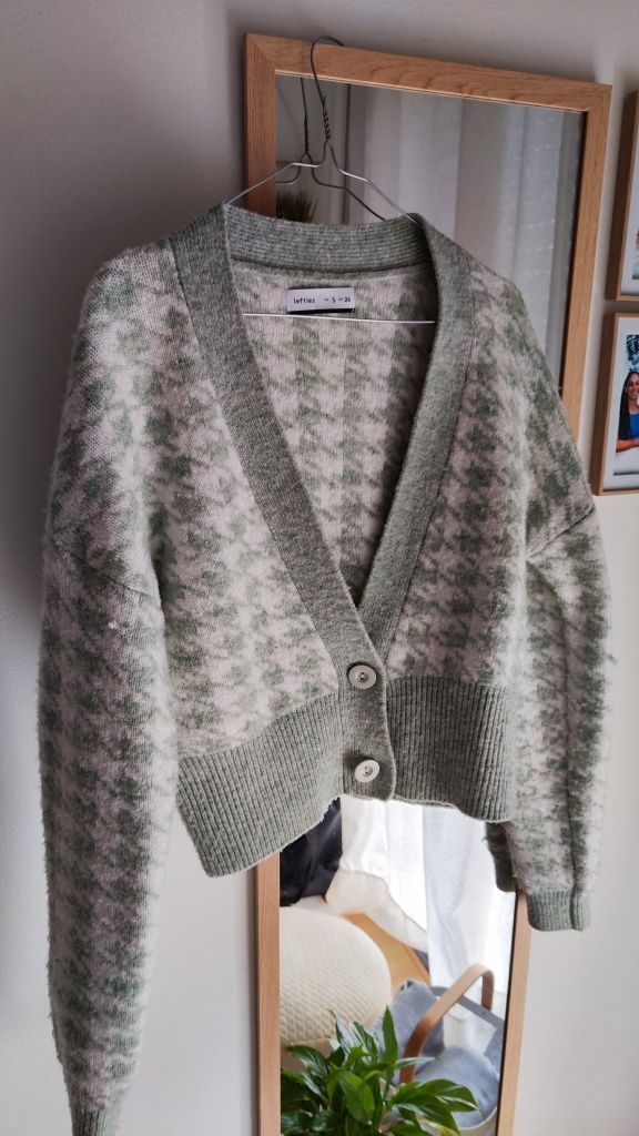 Cardigan verde água