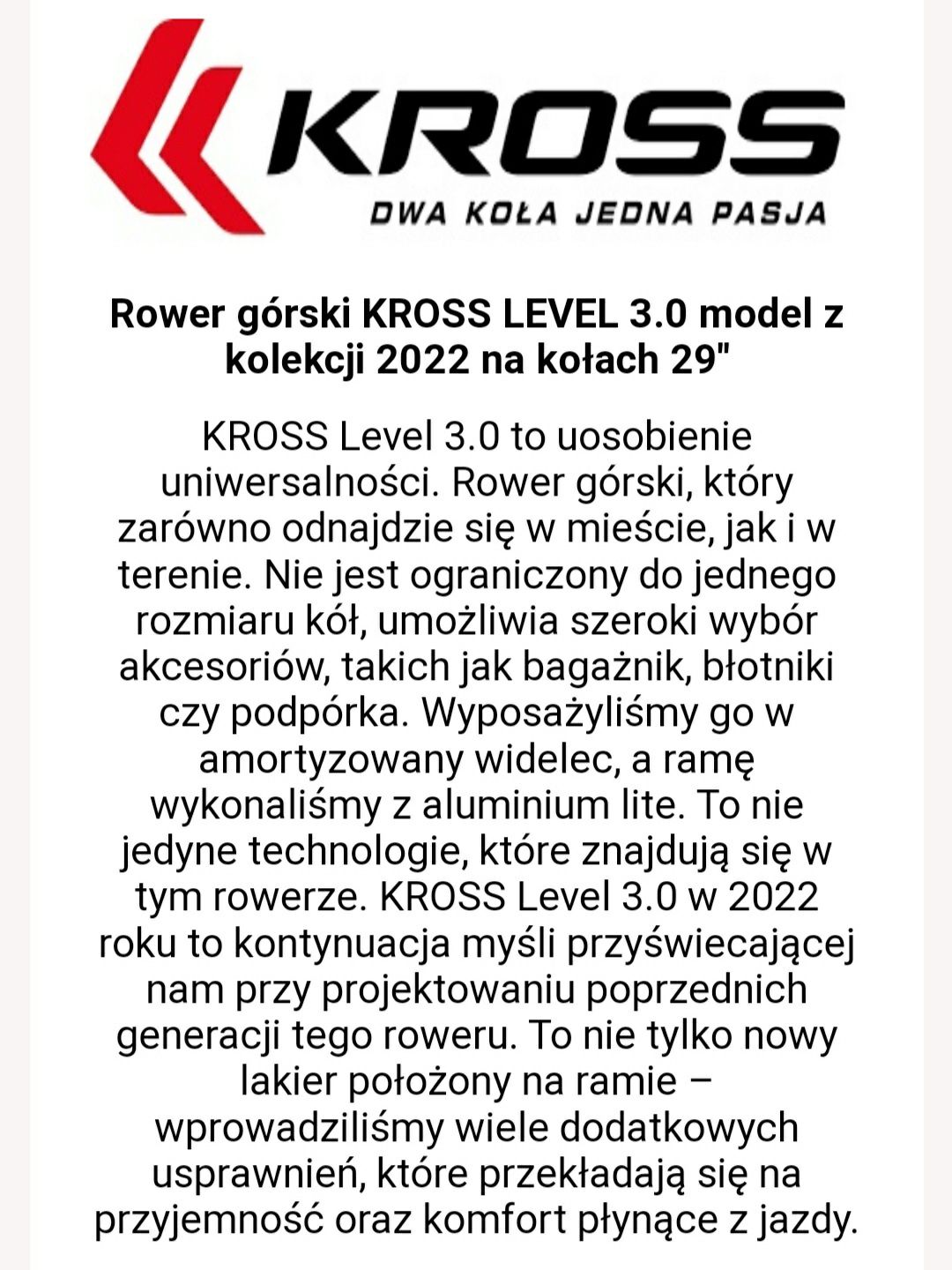 Kross Level 3.0 /  17" / 29 "/ 2022 r