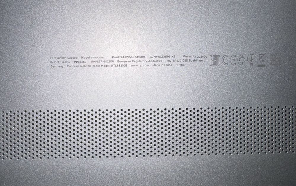 Portátil HP Pavilion 15-cs0013np