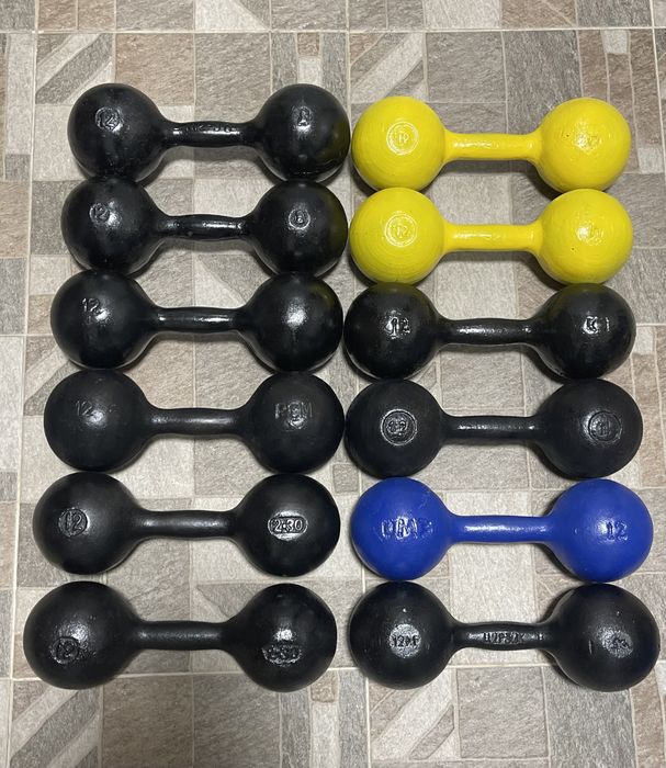 Гантелі 1 кг, 3, 4, 5 кг, 6 кг, 8 кг, 10 кг, 12 кг, 14 кг, 15, 24 кг