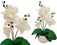 Sztuczny storczyk w doniczce biały silikonowy orchidea ozdobna 28cm