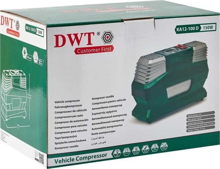 Автомобильный Компрессор Двухпоршневой Швейцария DWT Табло Новый